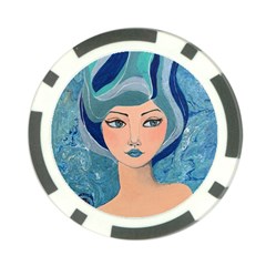 Blue Girl Poker Chip Card Guard (10 Pack) by CKArtCreations