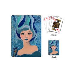 Blue Girl Playing Cards Single Design (mini) by CKArtCreations