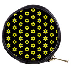 Pattern Yellow Stars Black Background Mini Makeup Bag by Simbadda