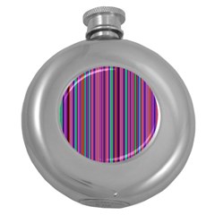 Stripes Wallpaper Texture Round Hip Flask (5 Oz)
