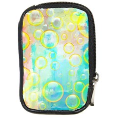 Bubbles Blue Floating Air Compact Camera Leather Case by Simbadda