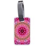 Flower Mandala Art Pink Abstract Luggage Tag (one side) Front