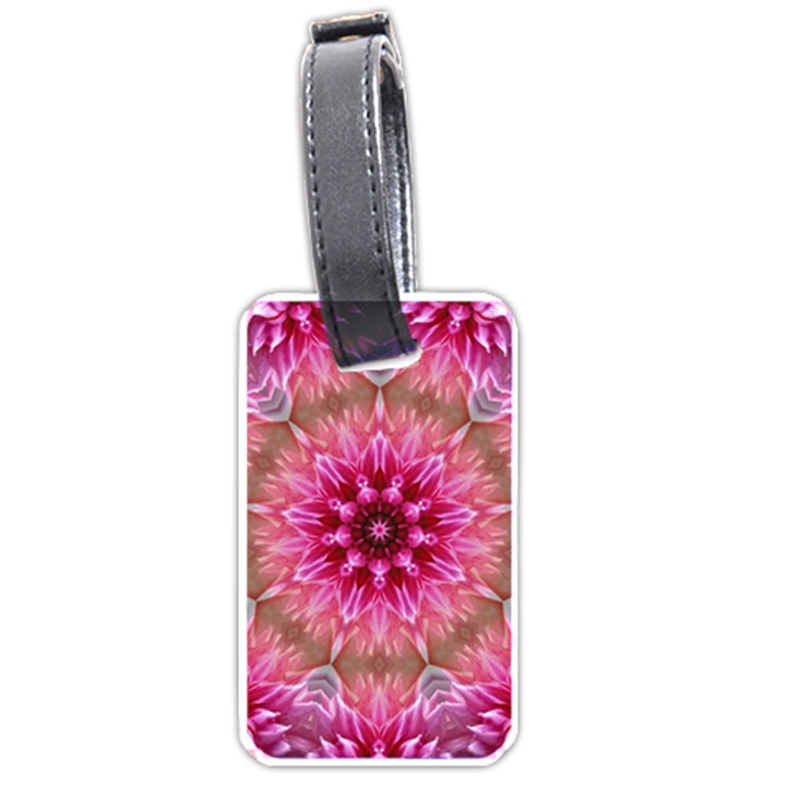 Flower Mandala Art Pink Abstract Luggage Tag (one side)