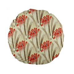 Flower Flora Leaf Wallpaper Standard 15  Premium Round Cushions by Simbadda