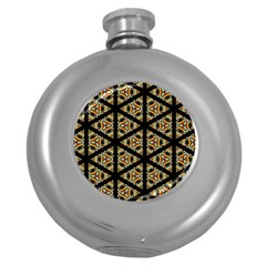Pattern Stained Glass Triangles Round Hip Flask (5 Oz)