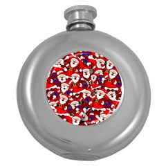 Nicholas Santa Christmas Pattern Round Hip Flask (5 Oz)
