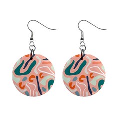 Organic Forms And Lines Seamless Pattern Mini Button Earrings