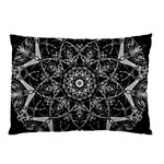 Black And White Pattern Monochrome Lighting Circle Neon Psychedelic Illustration Design Symmetry Pillow Case (Two Sides) Front