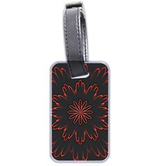 Abstract Glowing Flower Petal Pattern Red Circle Art Illustration Design Symmetry Digital Fantasy Luggage Tag (two Sides) by Vaneshart