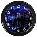 Night City Dark Wall Clock (Black)