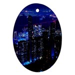 Night City Dark Oval Ornament (Two Sides)
