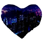 Night City Dark Large 19  Premium Heart Shape Cushions
