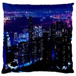 Night City Dark Large Flano Cushion Case (One Side)