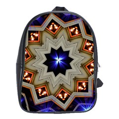 Light Abstract Structure Star Pattern Toy Circle Christmas Decoration Background Design Symmetry School Bag (xl) by Vaneshart