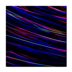 Nightlife Neon Techno Black Lamp Motion Green Street Dark Blurred Move Abstract Velocity Evening Tim Tile Coaster by Vaneshart