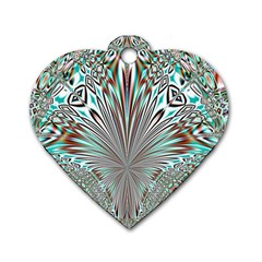 Crystal Design Crystal Pattern Glass Dog Tag Heart (two Sides) by Wegoenart