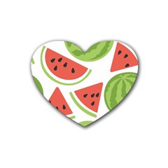 Watermelon Juice Auglis Clip Art Watermelon Rubber Coaster (heart)  by Vaneshart