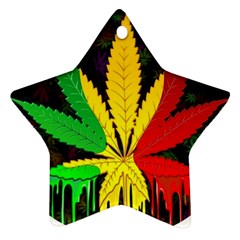 Cannabis Leaf Color Star Ornament (two Sides) by Vaneshart
