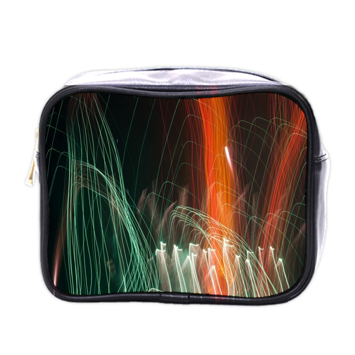 Fireworks Salute Sparks Abstract Lines Mini Toiletries Bag (One Side)