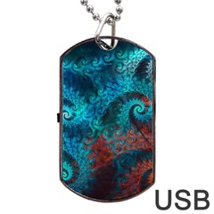 Abstract Patterns Spiral Dog Tag Usb Flash (one Side)