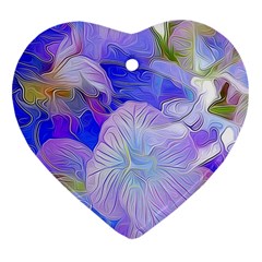 Flowers Abstract Colorful Art Heart Ornament (two Sides) by Vaneshart