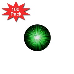 Green Blast Background 1  Mini Buttons (100 Pack)  by Mariart