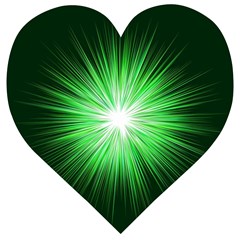 Green Blast Background Wooden Puzzle Heart