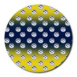 English Breakfast Yellow Pattern Blue Ombre Round Mousepads