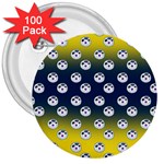 English Breakfast Yellow Pattern Blue Ombre 3  Buttons (100 pack) 