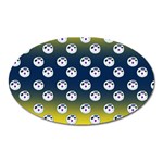 English Breakfast Yellow Pattern Blue Ombre Oval Magnet