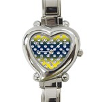 English Breakfast Yellow Pattern Blue Ombre Heart Italian Charm Watch
