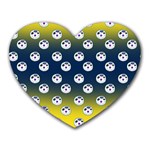 English Breakfast Yellow Pattern Blue Ombre Heart Mousepads