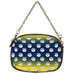 English Breakfast Yellow Pattern Blue Ombre Chain Purse (One Side)