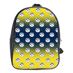 English Breakfast Yellow Pattern Blue Ombre School Bag (Large)