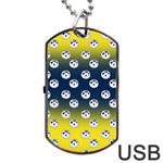 English Breakfast Yellow Pattern Blue Ombre Dog Tag USB Flash (Two Sides)