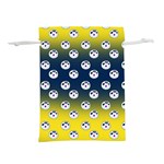English Breakfast Yellow Pattern Blue Ombre Lightweight Drawstring Pouch (L)