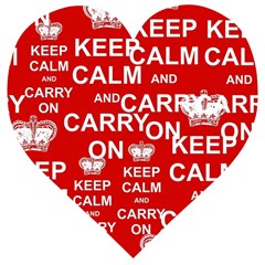 Keep Calm And Carry On Wooden Puzzle Heart by Vaneshart