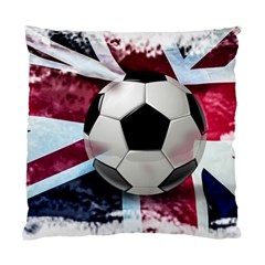 Soccer Ball With Great Britain Flag Standard Cushion Case (two Sides) by Vaneshart