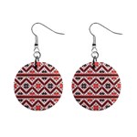 Folklore Ethnic Pattern Background Mini Button Earrings Front