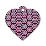 Background Pattern Tile Flower Dog Tag Heart (Two Sides)
