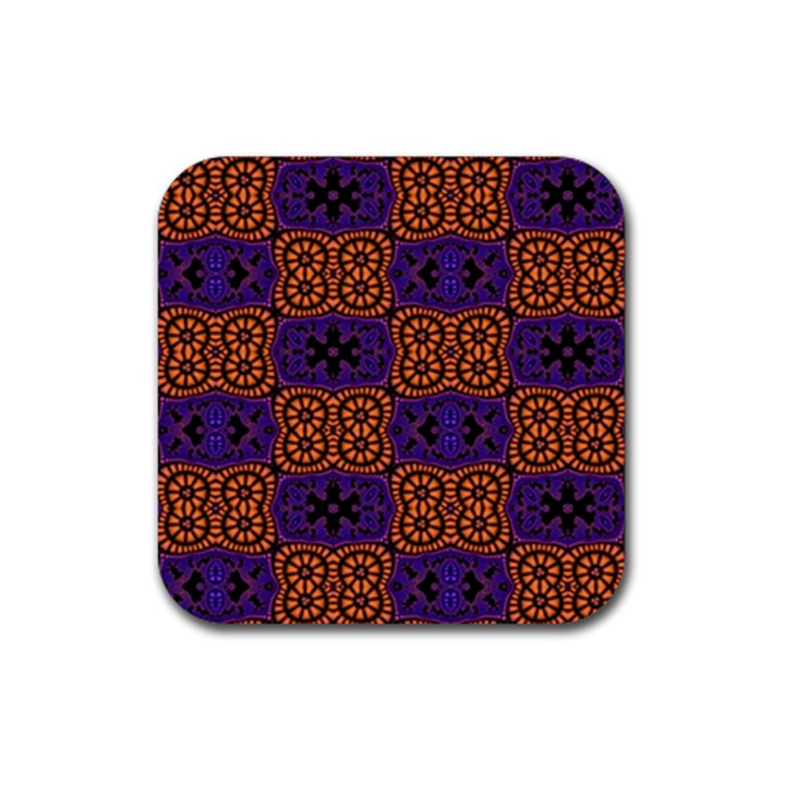 Abstract Clutter Pattern Vintage Rubber Coaster (Square) 