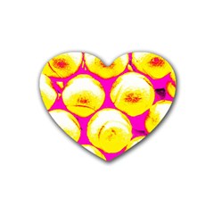 Pop Art Tennis Balls Heart Coaster (4 Pack)  by essentialimage