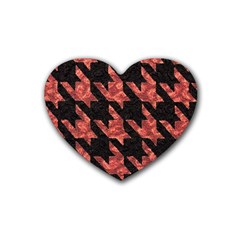 Fabric Pattern Dogstooth Heart Coaster (4 Pack)  by Vaneshart
