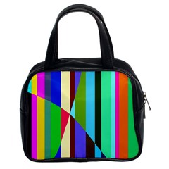 Stripes Interrupted Classic Handbag (two Sides) by bloomingvinedesign