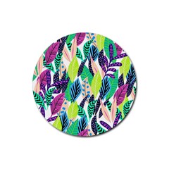 Leaves  Rubber Coaster (round)  by Sobalvarro