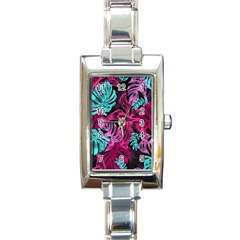 Leaves Rectangle Italian Charm Watch by Sobalvarro