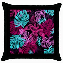 Leaves Throw Pillow Case (black) by Sobalvarro