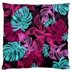 Leaves Large Flano Cushion Case (one Side) by Sobalvarro
