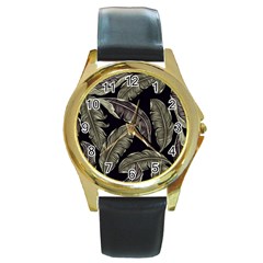 Jungle Round Gold Metal Watch by Sobalvarro
