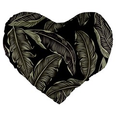 Jungle Large 19  Premium Heart Shape Cushions by Sobalvarro